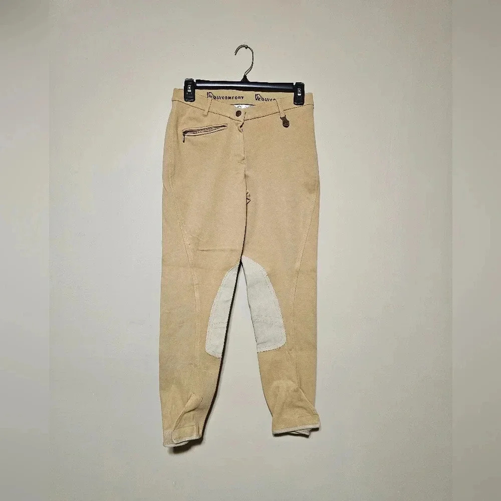 Vequi Comfort Breeches Pants Size 28 Beige Tan Equestrian Horse Riding Adult